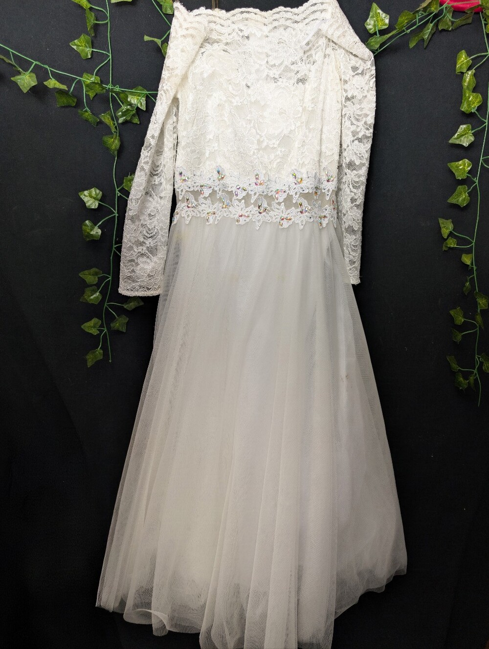 White Lace & Tulle Long/Midi Dress